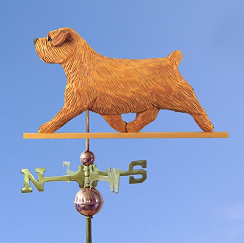 Norfolk Terrier Hand Carved & Painted Weathervane Red 22 Inch