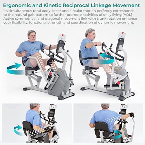 Inverapy Recumbent Cross Trainer with Swivel Seat & Leg Harness White/Gray/Black