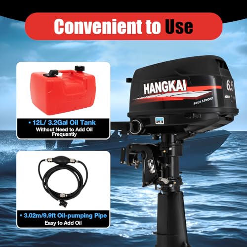 SNKOURIN 6.5HP 4 Stroke Outboard Motor with Water Cooling & CDI Ignition Black