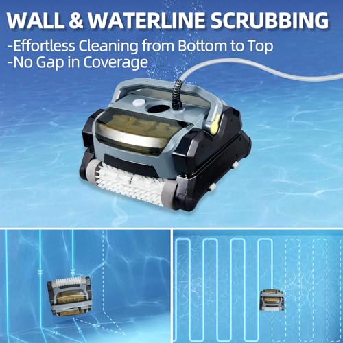 PioneerWorks Robotic Pool Vacuum Cleaner 130W Wall Climbing Gray