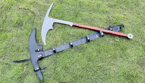 EGKH Custom Axe with Long Handle and Carbon Steel Blade Silver