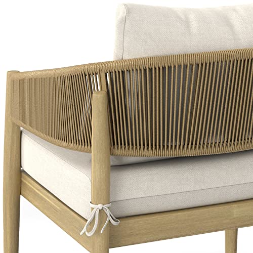 SIMPLIHOME Bayshore Contemporary 4 Piece Outdoor Conversation Set Natural