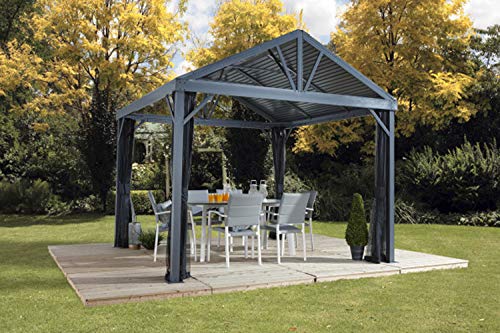 Sojag 10' x 10' Sanibel I Hardtop Gazebo Outdoor Aluminum Frame Light Grey