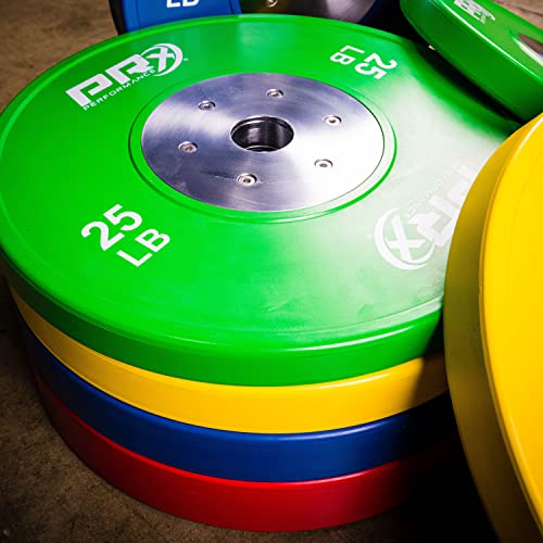 PRx Performance Elite Bumper Plate Pairs Steel Center Insert 55lb Pair