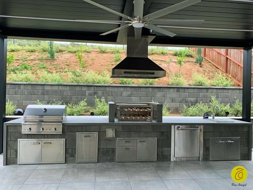 Oca-Brazil Brazilian BBQ Charcoal Grill with Firebox - 11 Skewers Silver