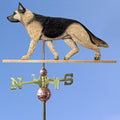 German Shepherd Hand Carved & Painted Weathervane 32 Inch Tan Black Saddle