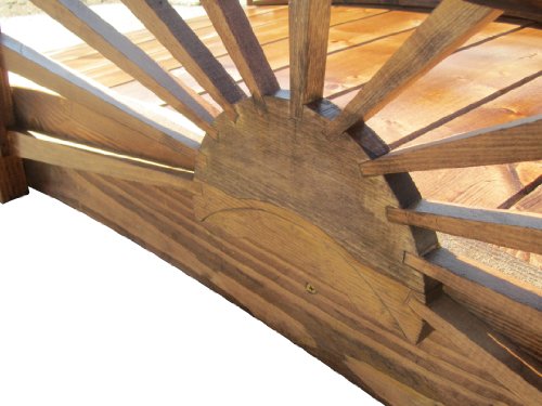 SamsGazebos Sunburst Wood Garden Bridge 6' Brown