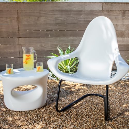 REZVANI FURNITURE STUDIO Tenjam Splash Series Amped Side Table for Pool Use (White Amped)
