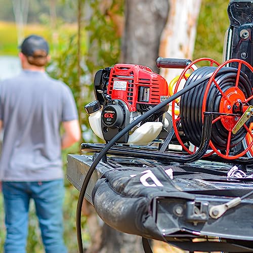 Tomahawk Power 1.3HP Skid Sprayer with Honda GX35, 100ft Hose, 500 PSI Pump Red