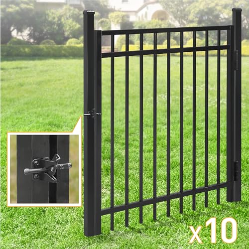 Fencer Wire Heavy Duty Flat Top Fence Gate 4FT x 4FT Black