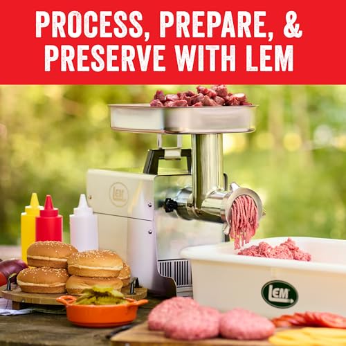 LEM BigBite #12 Meat Grinder with Foot Switch Bundle 0.75 HP Stainless Steel Gray