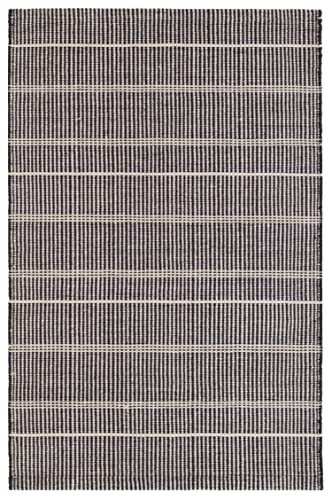 Dash & Albert Samson Indoor/Outdoor Area Rug 9' x 12' Black Striped Handwoven Washable