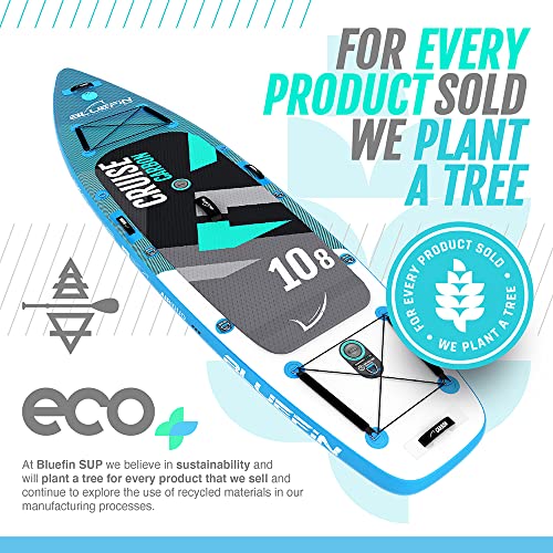 Bluefin SUP Inflatable Stand Up Paddle Board 6” Thick Kayak Conversion Kit All Accessories Carbon Blue