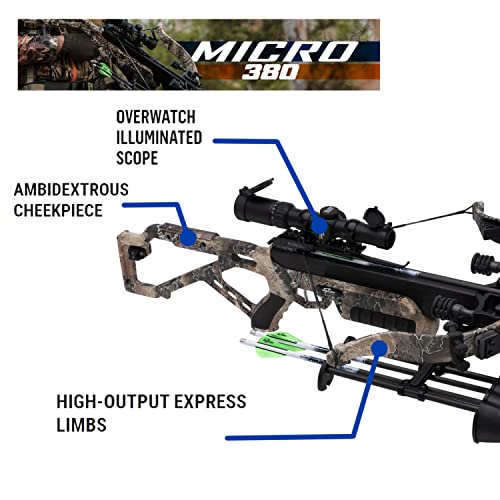 Excalibur Micro 380 Lightweight Compact Ambidextrous Crossbow Realtree Excape w/Overwatch Scope