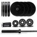 Fringe Sport 300lb Garage Gym Package with Bar & Bumper Plates Set