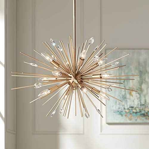 Possini Euro Design Janae Antique Gold Sputnik Chandelier 12-Light Gold