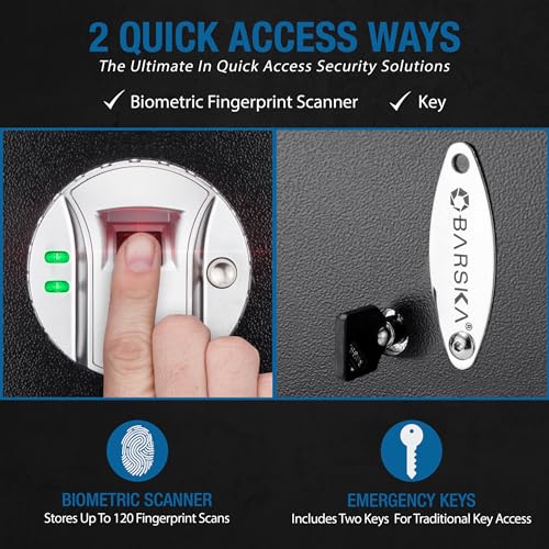 BARSKA Quick Access Biometric Rifle Safe Black