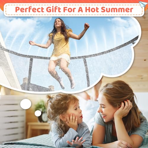 Zevemomo 14FT Outdoor Trampoline with Sprinkler, Basketball Hoop & Wind Stakes Orange
