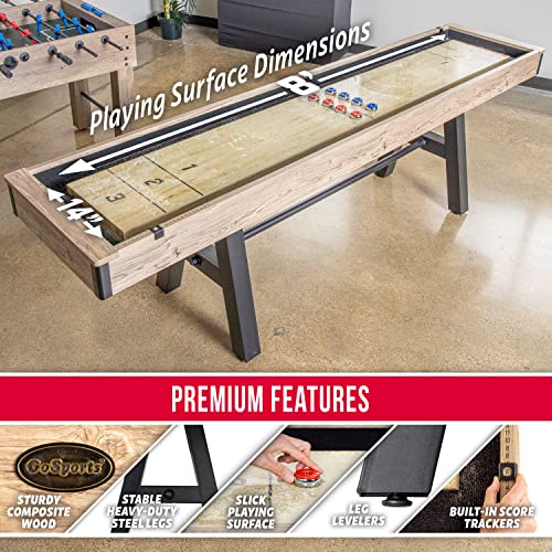 GoSports Premium Shuffleboard Table Brown