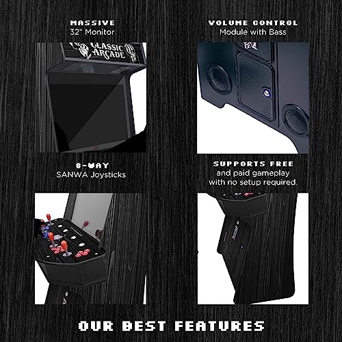 Creative Outdoor Distributor Full Size Arcade Machine 4 Player 3500 Games Woodgrain Black Forest