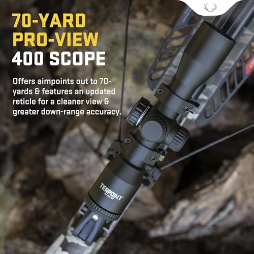 TenPoint Titan 400 Compact Profile Crossbow with T5 Trigger, Bow Hook, ACUdraw Silent, Pro-View 400 Scope Vektra