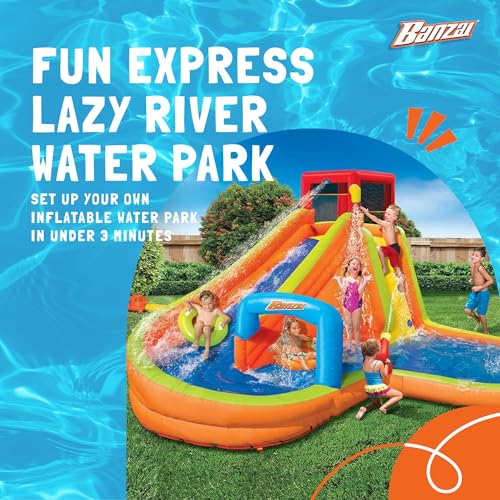 BANZAI Fun Express Lazy River Inflatable Water Park Multicolor
