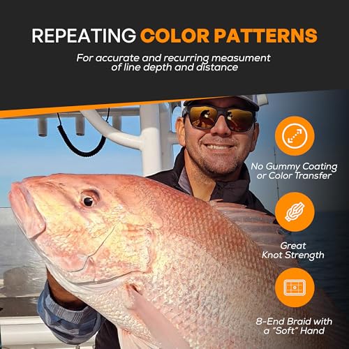 FINS Metered 4-Color 25ft Segments Braid Fishing Line 150 lb - 4800 Yds