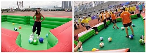 BOZHOUYUPIN Inflatable Snooker Football Pool Table Red/Green