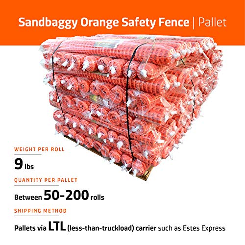 Sandbaggy 4 Ft x 100 Ft Orange Safety Barrier Fence - Plastic Snow Fence for Crowd Control & Construction (100 Rolls)