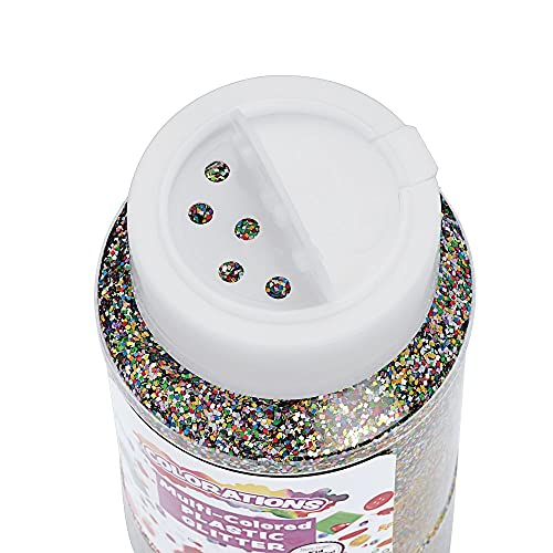 Colorations Extra-Safe Plastic Glitter Shaker Jars, Non-Toxic, 12 Colors