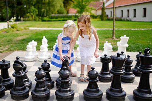 Chess House Giant Chess Set 25" King Black & White - 32 All-Weather Weightable Pieces