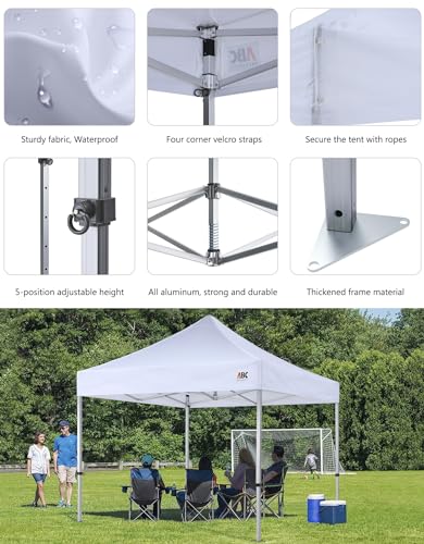 ABCCANOPY Aluminum Pop Up Canopy Tent 10x10 White