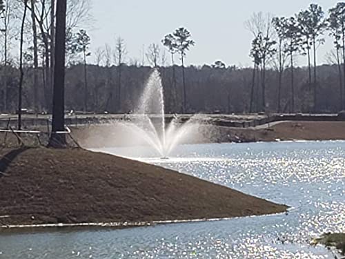 Hydro-Torque Series Vanguard Floating Fountains for Lake, Pond, Pool | 1 HP, 100' Power Cord, 5 Spray Patterns Black