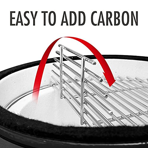 London Sunshine Ceramic Kamado Charcoal BBQ Grill 18 Inch Black
