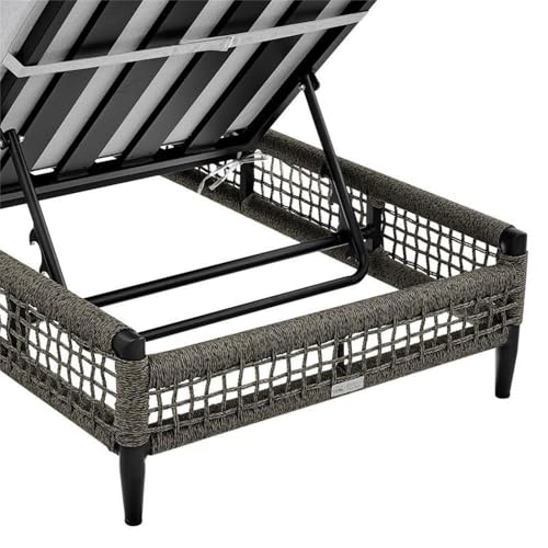Armen Living Alegria Outdoor Aluminum Adjustable Chaise Lounge Chair Black