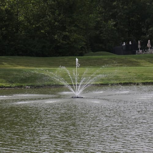 HALF OFF PONDS 3/4 HP Floating Fountain with 200 Foot Cord - 11 Patterns, Surface Aeration, No Lights