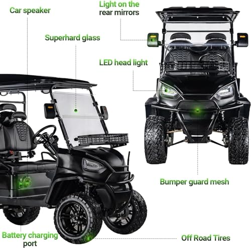 StandbyMe Golf Cart Electric 48V 5000W AC Motor 18 Inch Off Road Tires Black
