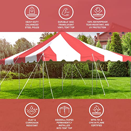 Party Tents Direct 20'x20' Weekender Standard Canopy Tent - Easy Up Outdoor Canopy for Events Red