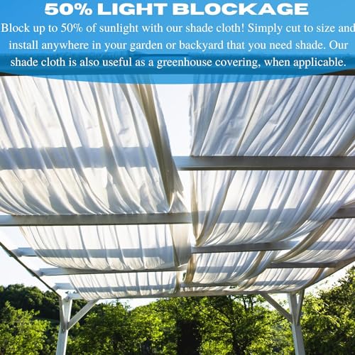 Farm Plastic Supply VBS White Shade Cloth 50% Mesh Fabric 10' x 275'