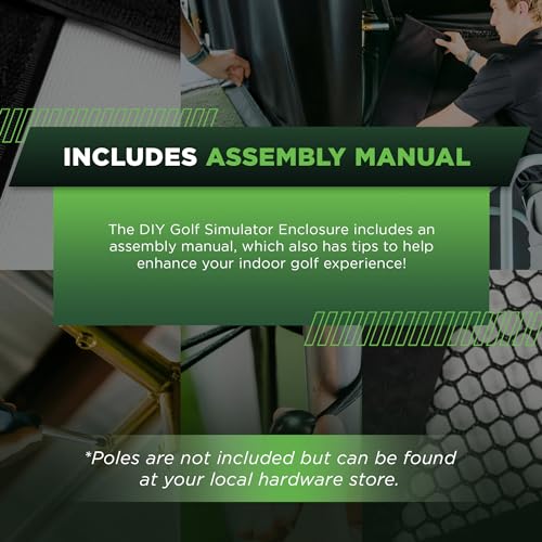 The Indoor Golf Shop DIY Golf Simulator Enclosure, SIGPRO Screen, Black 7.7x10