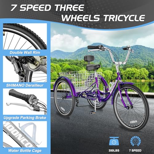 Slsy Adult Tricycles 7 Speed Grapefruit Glow
