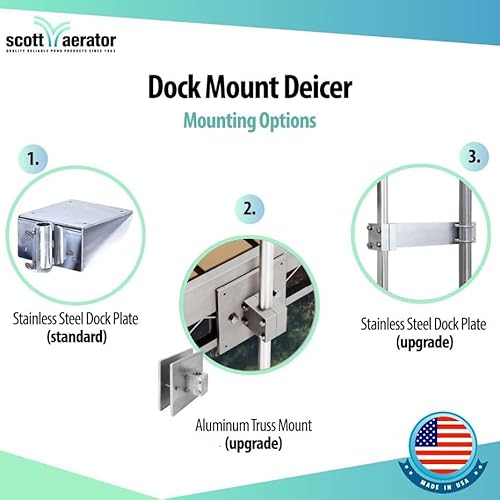 Scott Aerator DeIcer for Lakes & Ponds 3/4 HP Stainless Steel Dock Mount