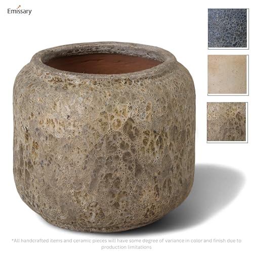 Emissary 23.5in Round Stoneware Planter Reef Green