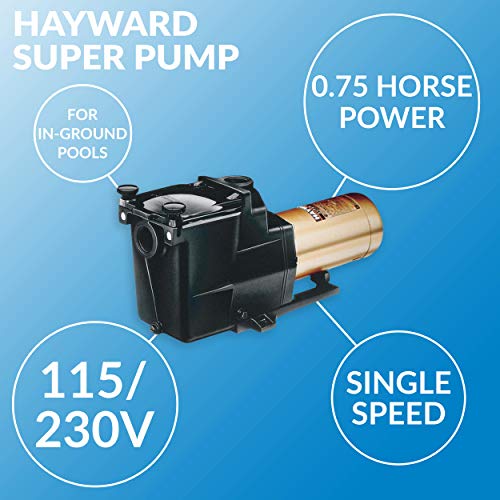 Hayward Super Pump High Efficiency 0.75 Total HP Pool Pump Black