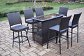 Oakland Living Ice Cooler Carts Elite 7 Piece Bar Set with 2 Bar Stools and 4 Swivel Bar Stools Coffee