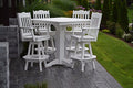 A&L Furniture Co. Amish-Made Poly Outdoor Dining Set Square Bar Table with 4 Royal Chairs Cherrywood