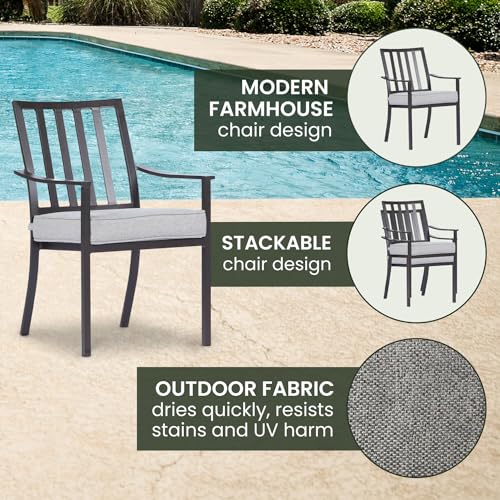 Hanover Mod Furniture Carter 7-Piece Patio Dining Set Grey