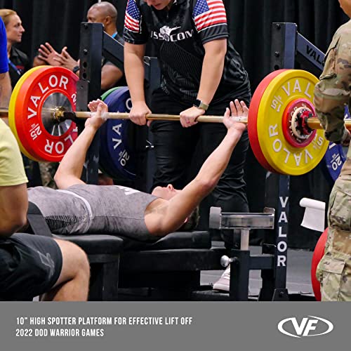 Valor Fitness Competition Bench Press Rack with Safety Spotter Bars Black