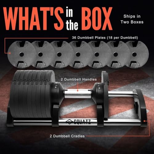 SQUATZ Adjustable Dumbbell Set Black