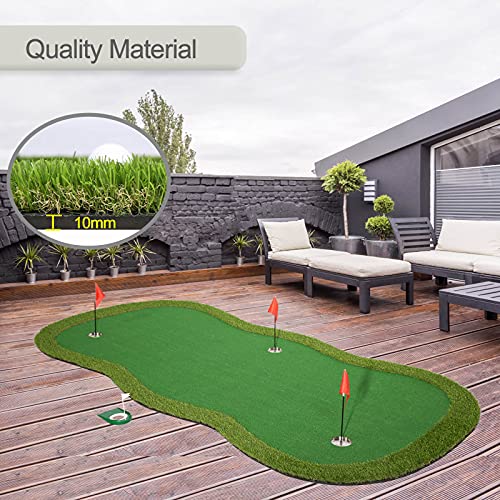Chriiena Golf Putting Green Mat Large Professional Indoor Outdoor Putting Green-5X10ft